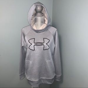 UNDER ARMOUR Grey pullover Hoodie Sweatshirt loose fit long sleeve size medium